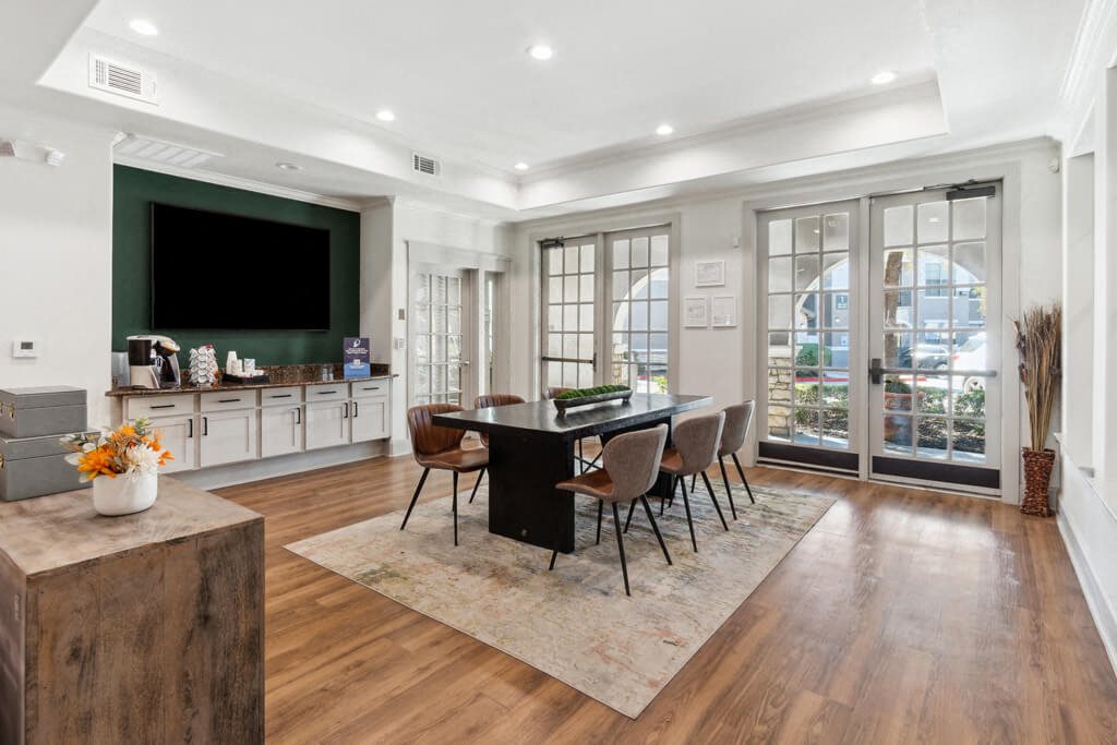 Leasing center lobby at The Sorento Apartments in San Antonio TX